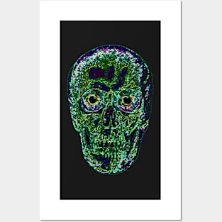 Neon skull Posters and Art